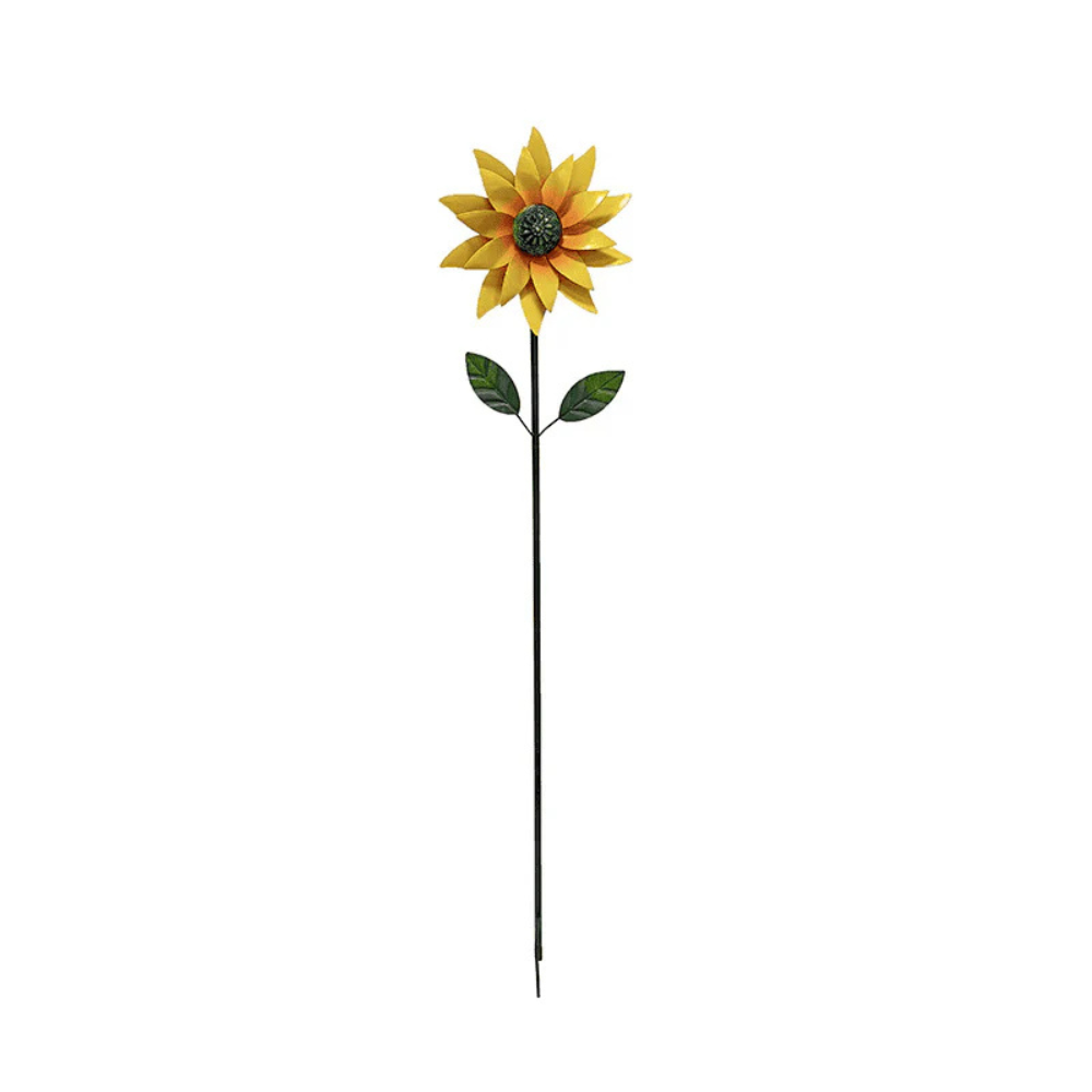 Wikz Windflower vindspinner i gul og orange, vist på hvid baggrund